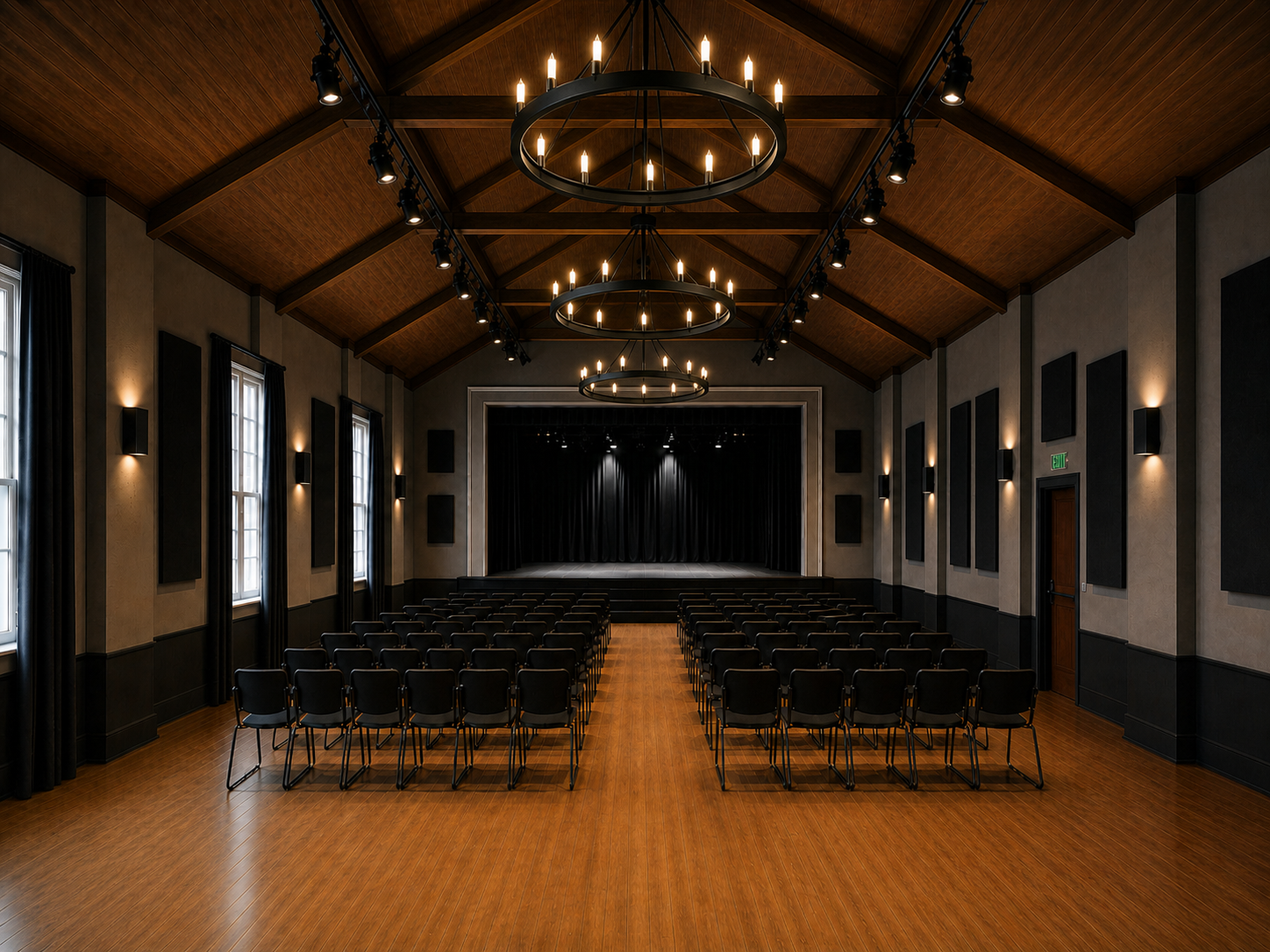 Virtually staged auditorium theater concept