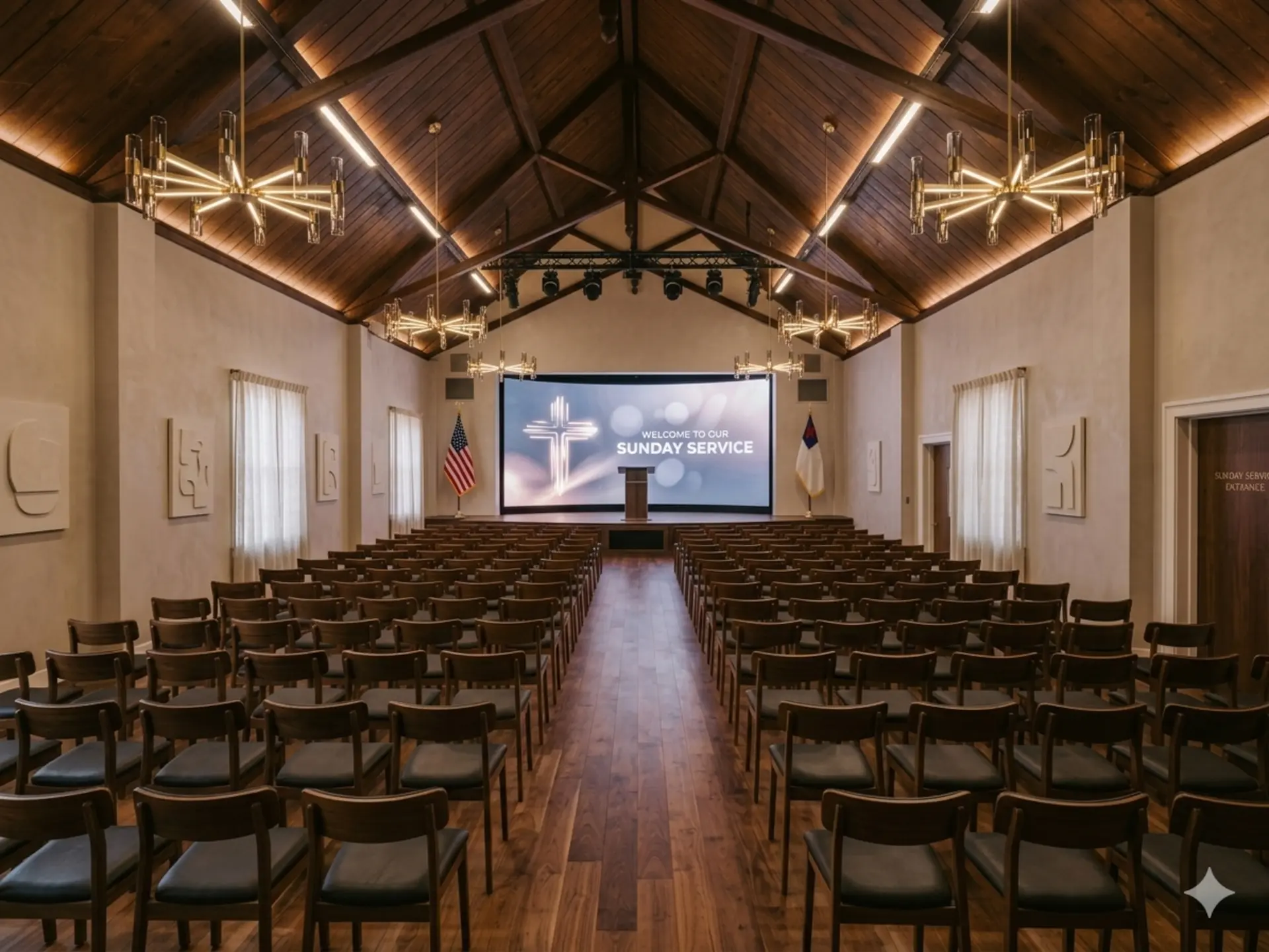 Virtually staged auditorium event concept