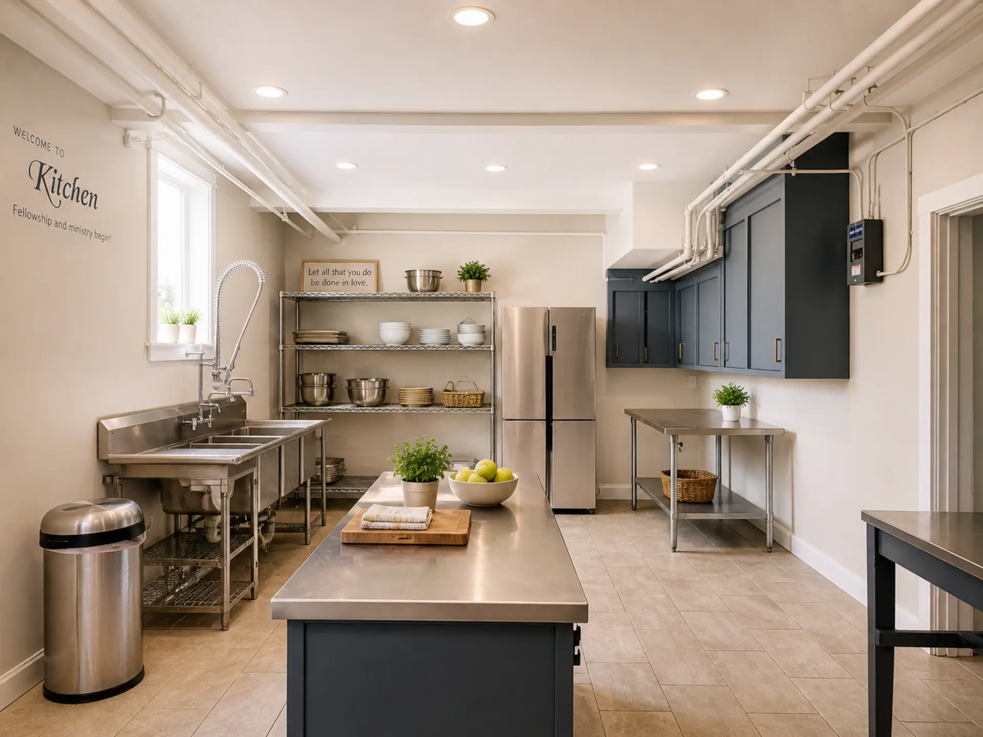 Virtually staged kitchen prep concept