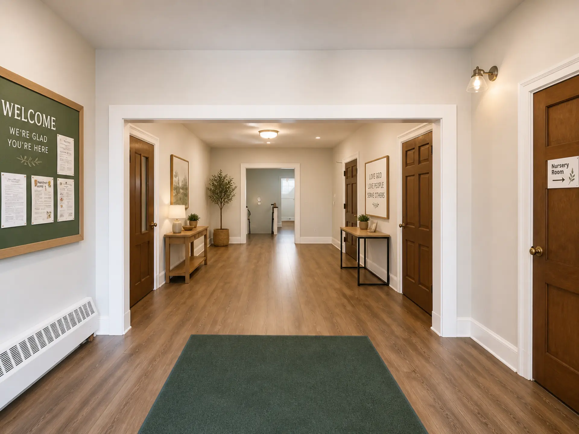 Virtually staged upper floor hall concept